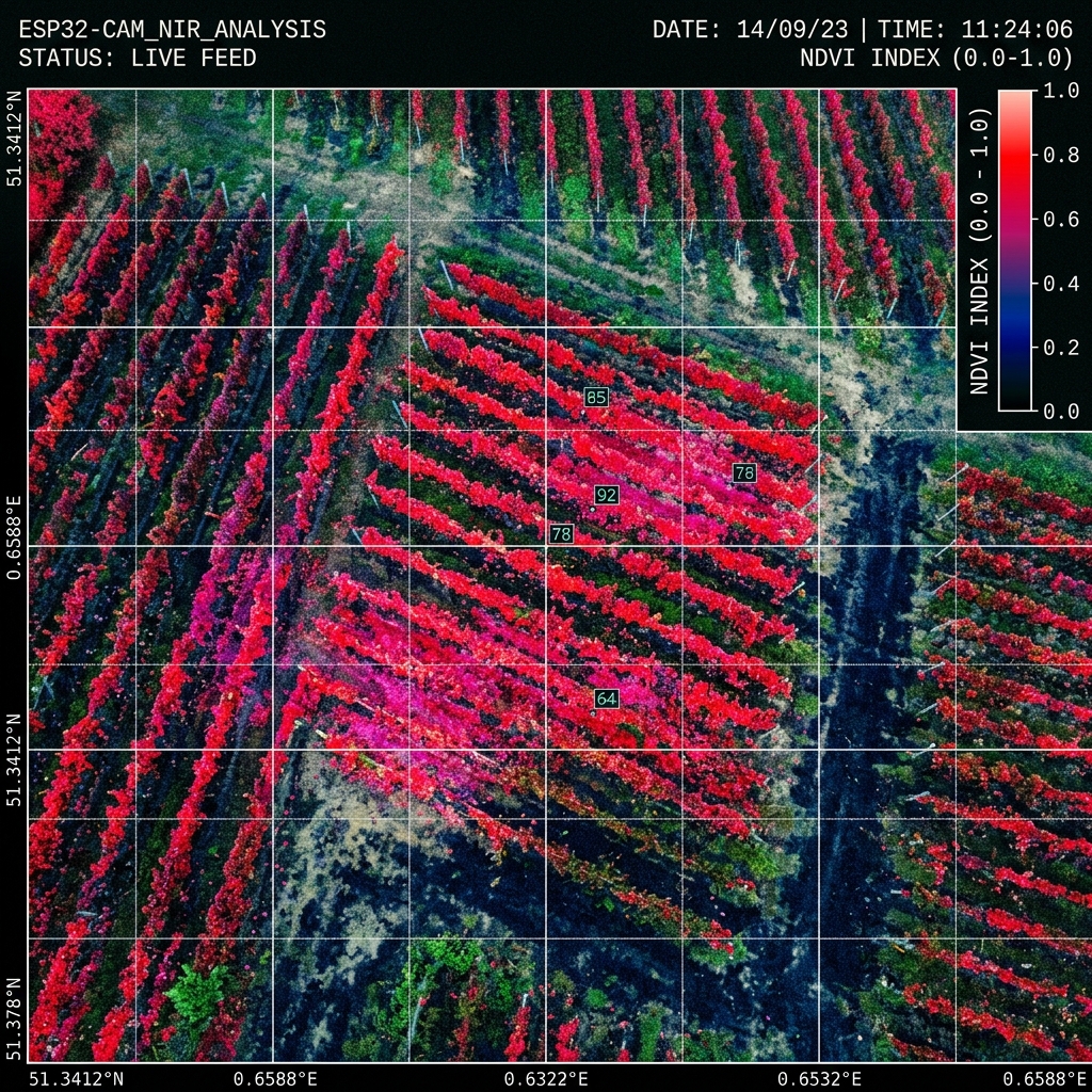 Pseudo-NIR heatmap showing crop health
